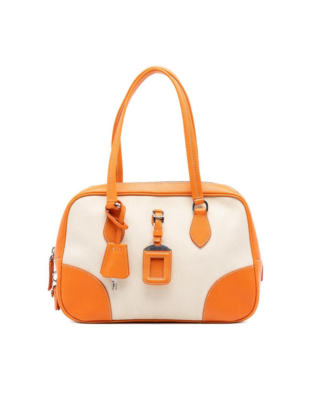 Prada Cinghiale Trimmed Canapa Handbag #292205P61B